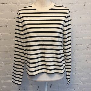 COS cotton stripe top black & white jersey size m